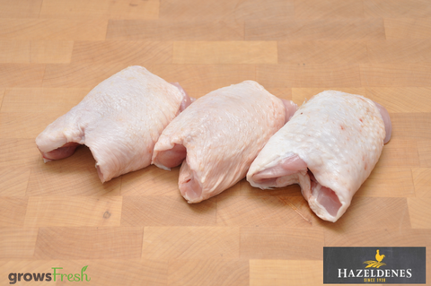 Hazeldene's Free Range Chicken - Skin On Thigh Fillets - Frozen - Australian