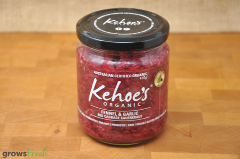 Kehoe's Kitchen - Organic Sauerkraut - Fennel, Garlic, & Red Cabbage - Australian