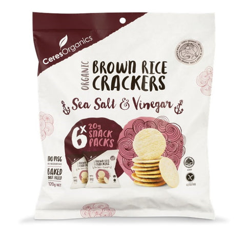 Brown Rice Crackers - Organic - Salt & Vinegar - Thailand
