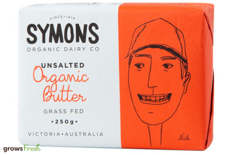 Symons Organic Dairy - Butter - Unsalted - Grass Fed - Australian