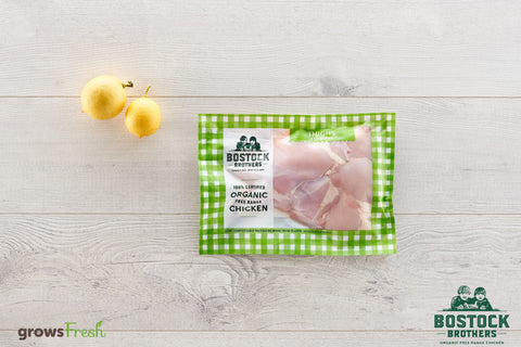 growsFresh - Chicken - Organic Free Range - Thigh Fillets - Skinless - Frozen - New Zealand