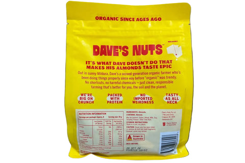Dave's Nuts - Organic Whole Almond - Australian