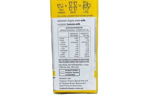 Organic Times - Full Cream Milk Powder - Australian