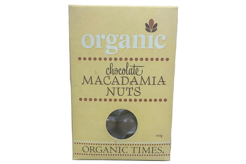 Organic Times - Milk Chocolate Macadamia Nuts - Australian
