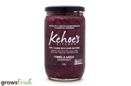 Kehoe's Kitchen - Organic Sauerkraut - Fennel, Garlic, & Red Cabbage - Australian