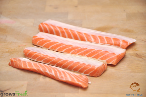 Copper River - Wild Alaska - King Salmon - Belly Strips - Chilled - Alaska USA