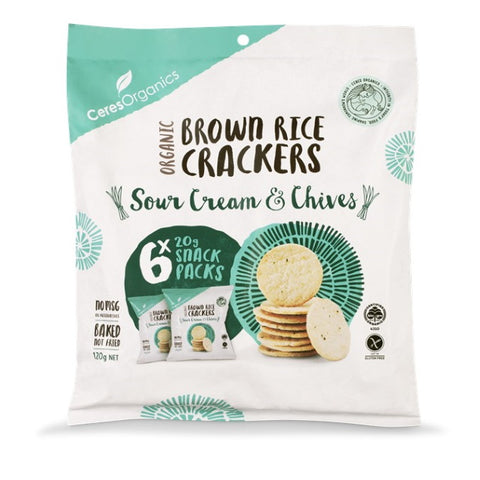 Brown Rice Crackers - Organic - Sour Cream and Chives - Thailand