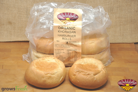 Healthybake - Organic Sourdough - Hamburger Rolls - Khorasan - Australian
