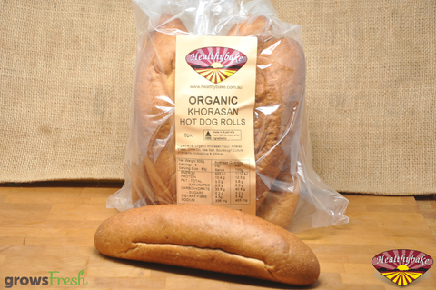 Healthybake - Organic Sourdough - Hot Dog Rolls - Khorasan - Australian