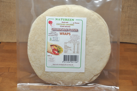 Natureen Bakery - Soft Wraps - Organic Ancient Grains - Khorasan - Australian