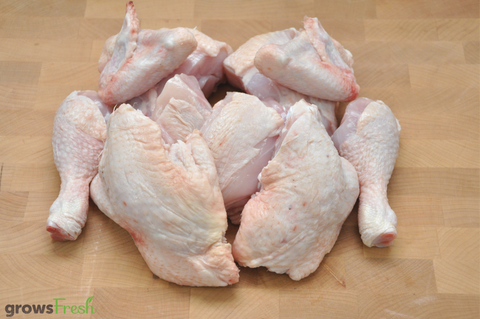 growsFresh - Chicken - Organic Free Range - Whole Chicken 10 Pieces - Frozen - New Zealand