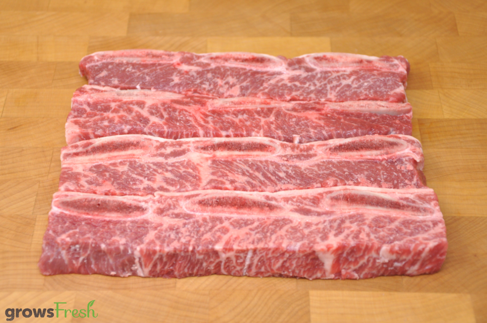 growsFresh - Beef - Short Ribs Slices - Grass Fed - Frozen - Australia