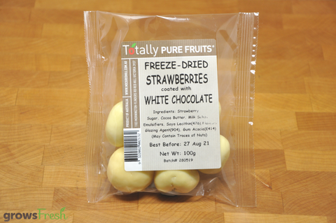 White Chocolate Covered Freeze Dried Strawberries - Australian